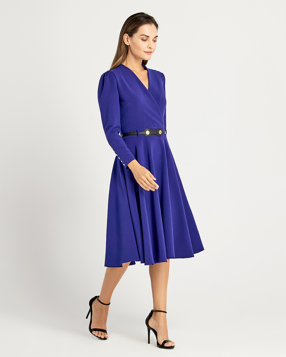 Φόρεμα κρουαζέ με ζώνη