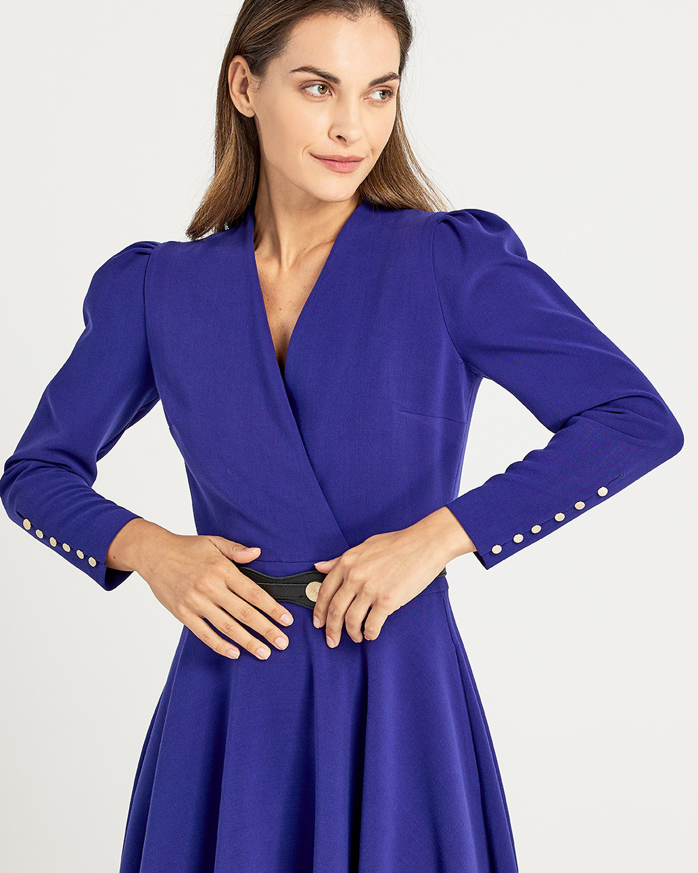 Φόρεμα κρουαζέ με ζώνη