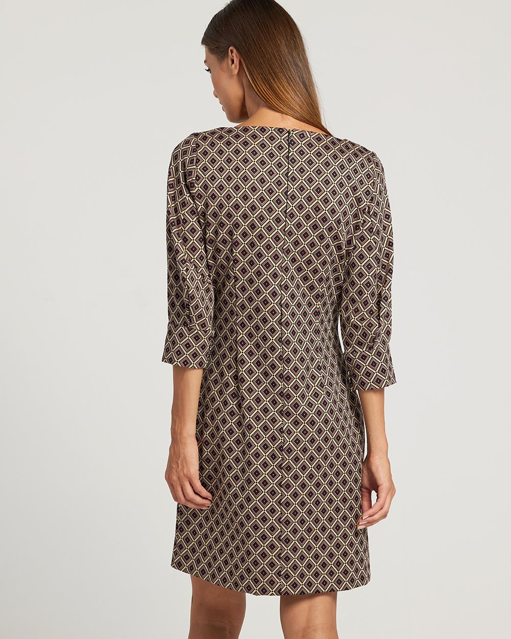 Φόρεμα σάκος με γεωμετρικά μοτίφ