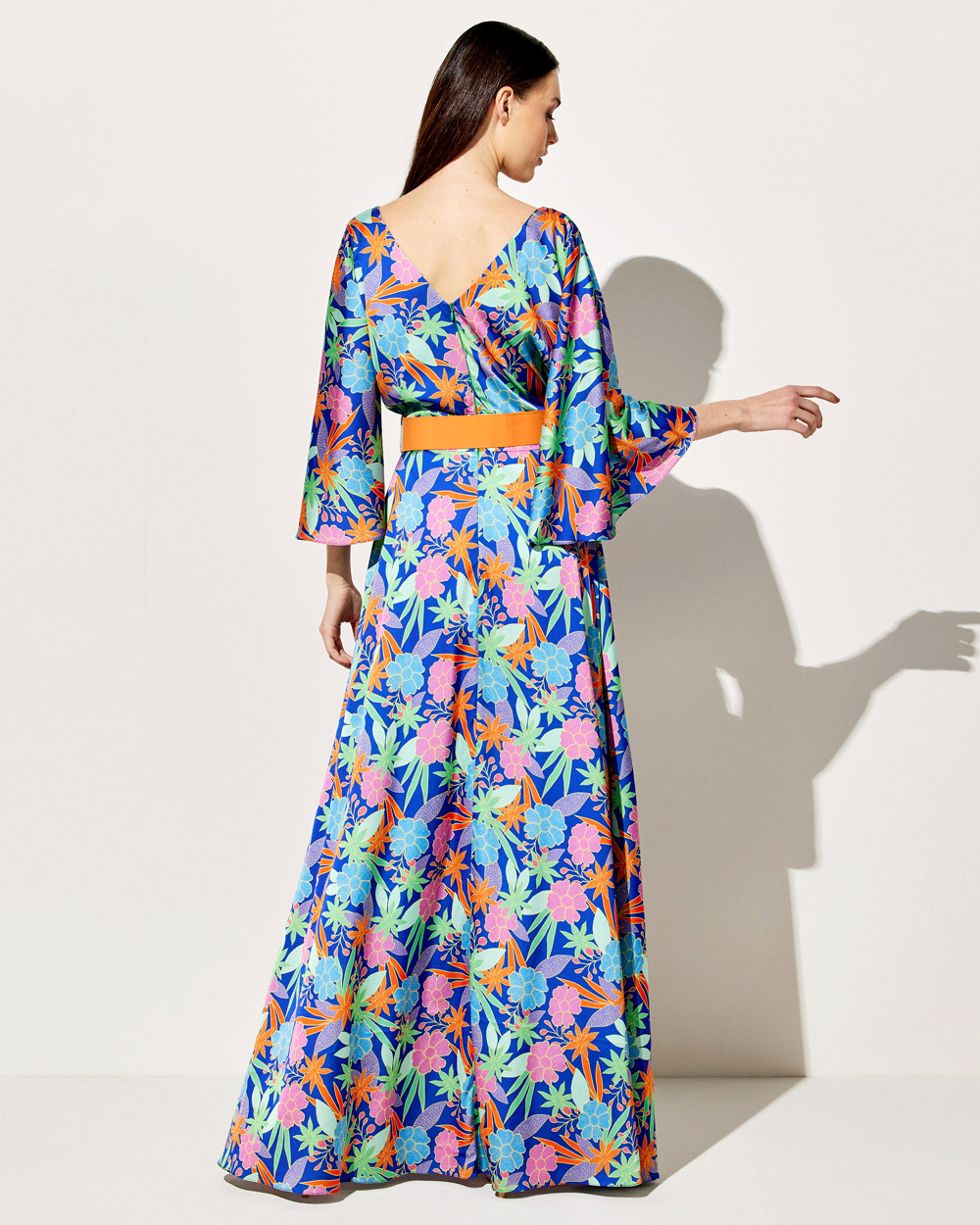 Φόρεμα maxi floral με ζώνη