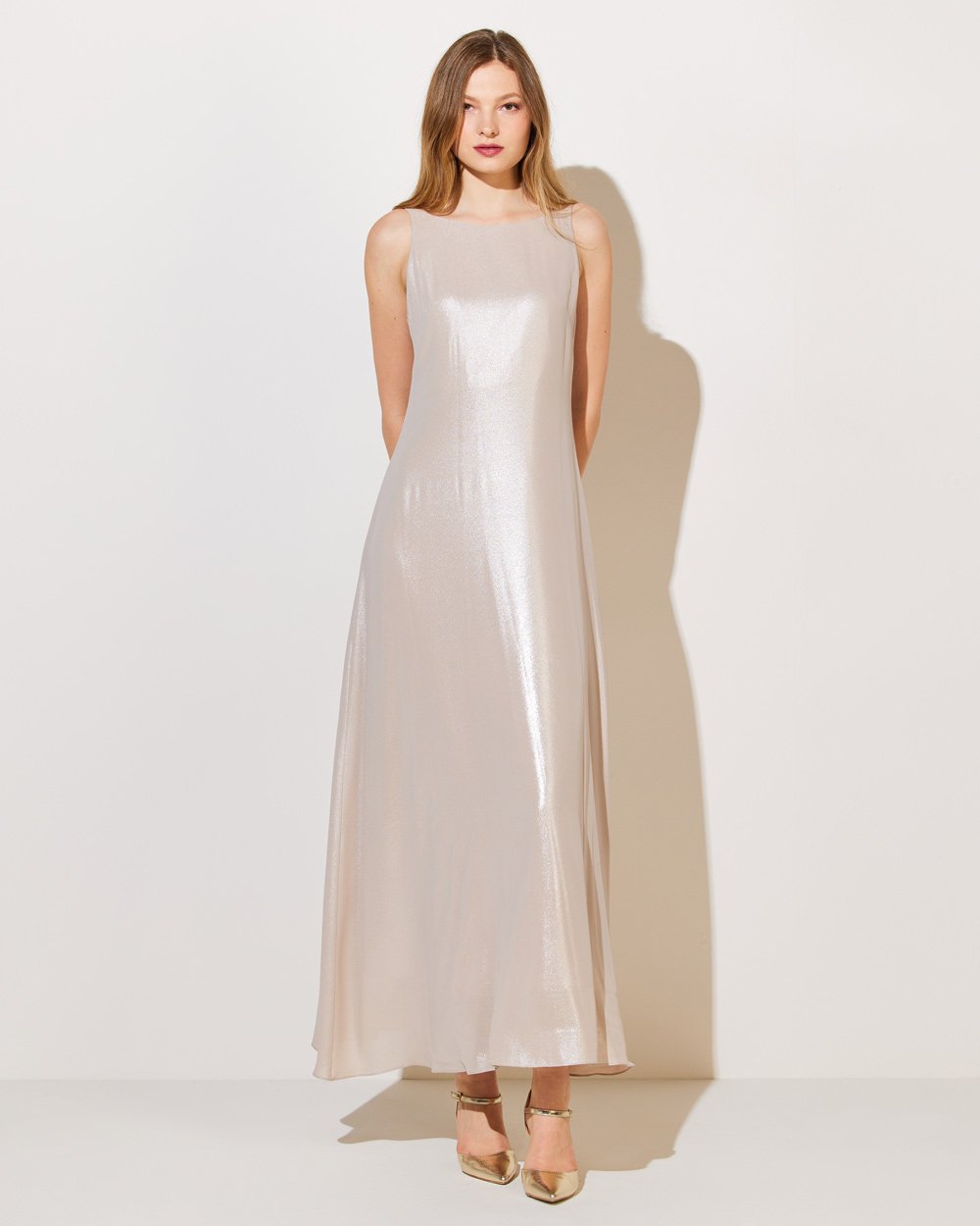 Φόρεμα αμάνικο maxi με αλυσίδες