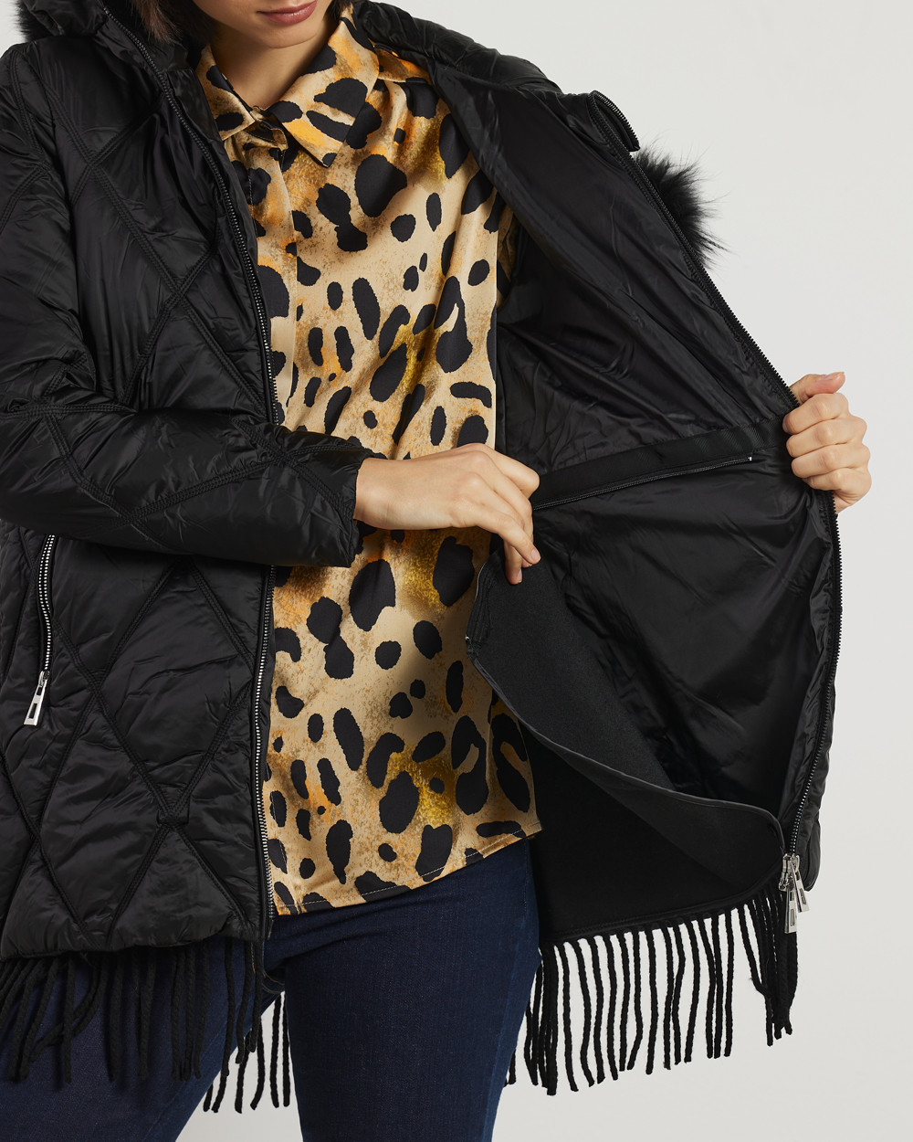 Μπουφάν με αποσπώμενη επένδυση wool blend