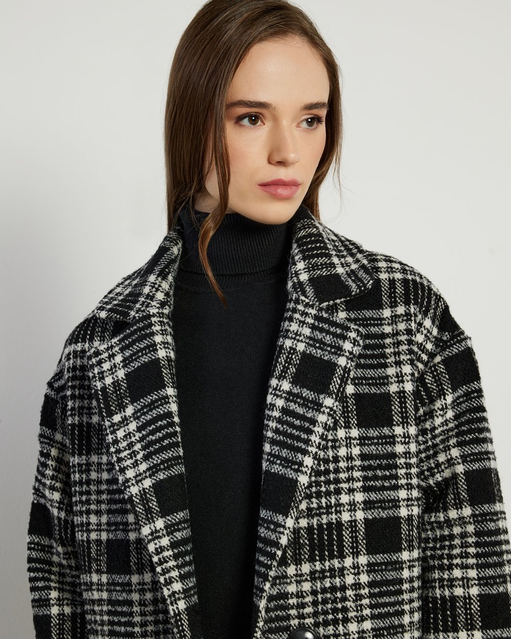 Παλτό καρό wool blend