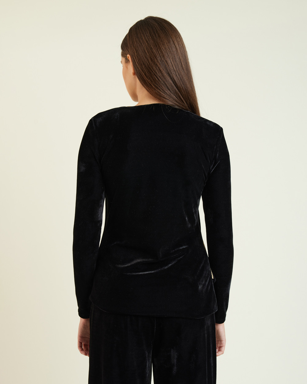 Μπλούζα ντραπέ με μακρύ μανίκι