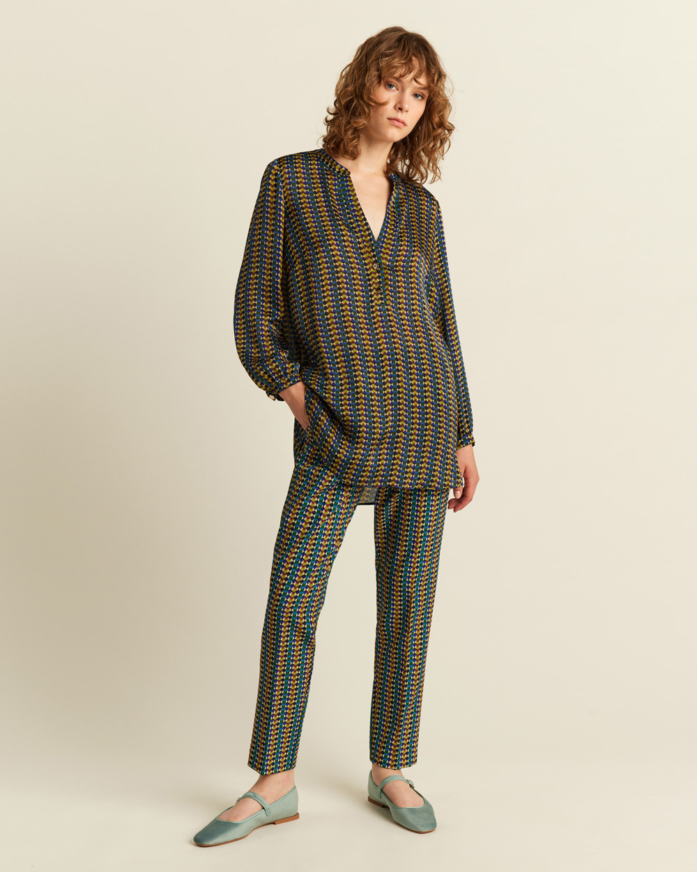 Παντελόνι κρεπ εμπριμέ