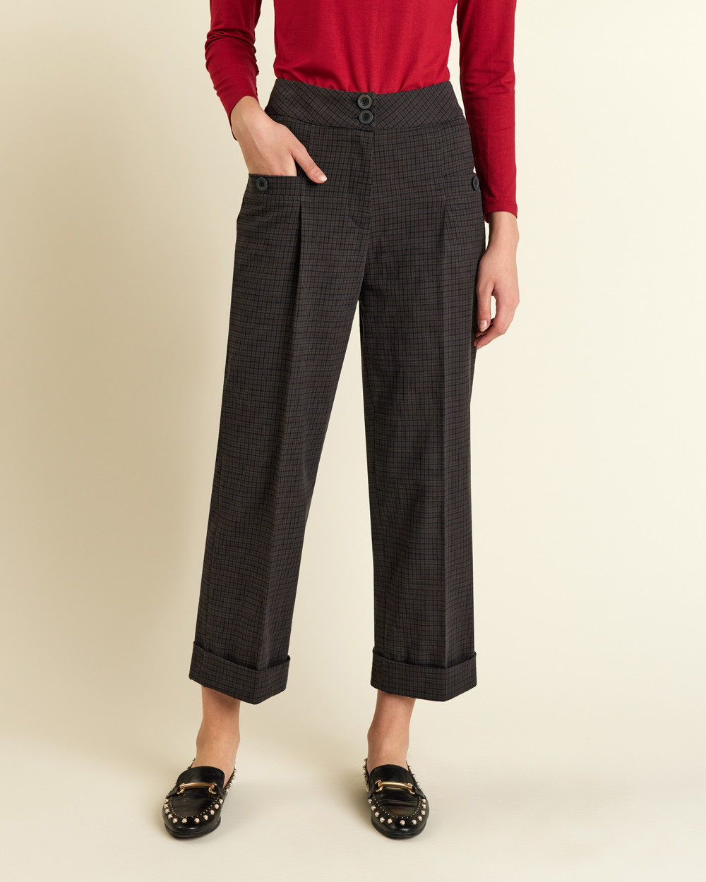 Παντελόνι crop καρό