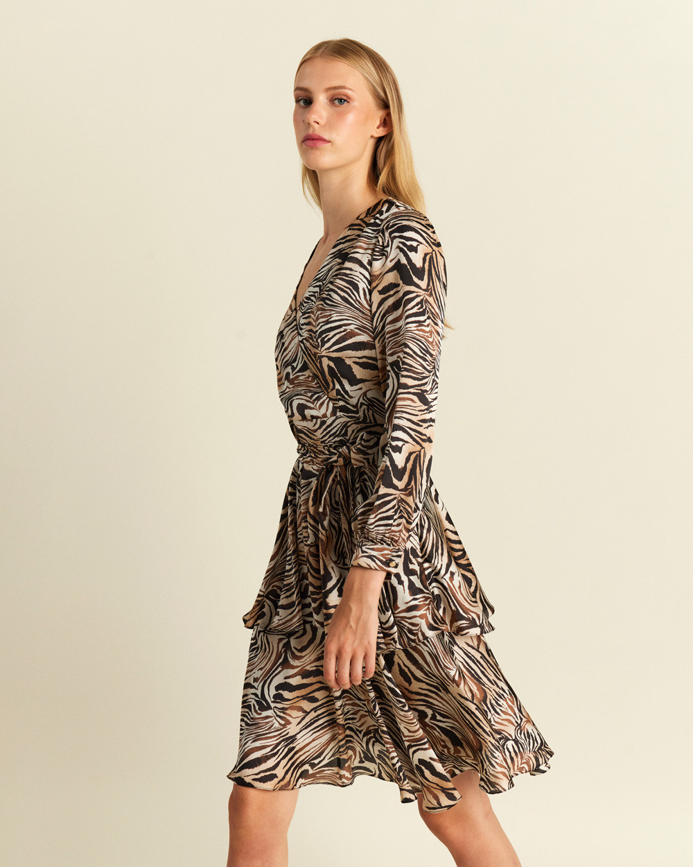 Φόρεμα satin animal print