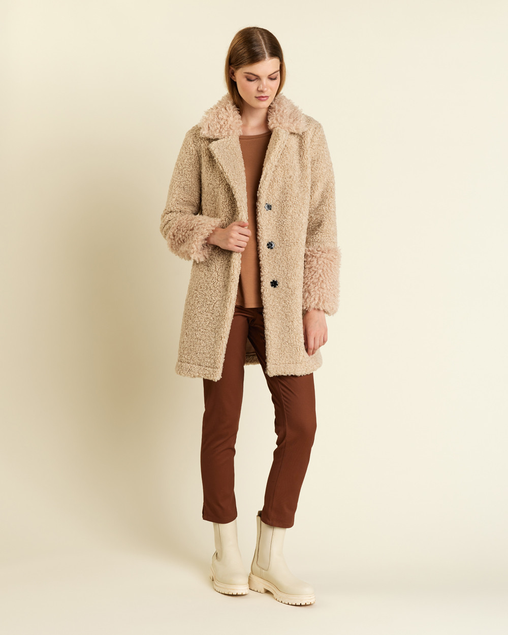 Πανωφόρι με συνθετική γούνα