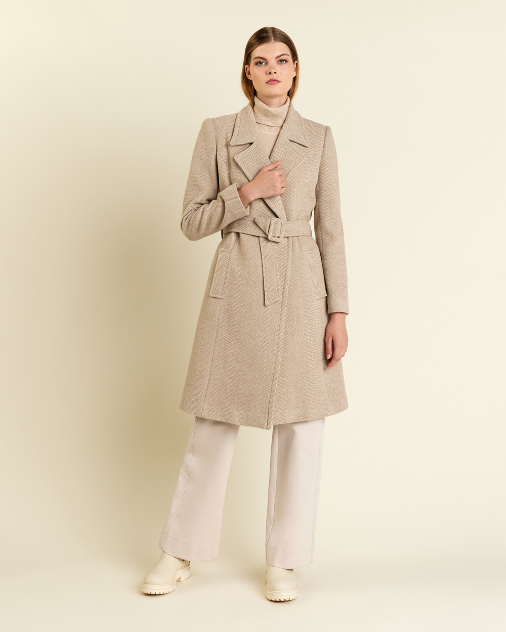 Παλτό σταυρωτό wool blend