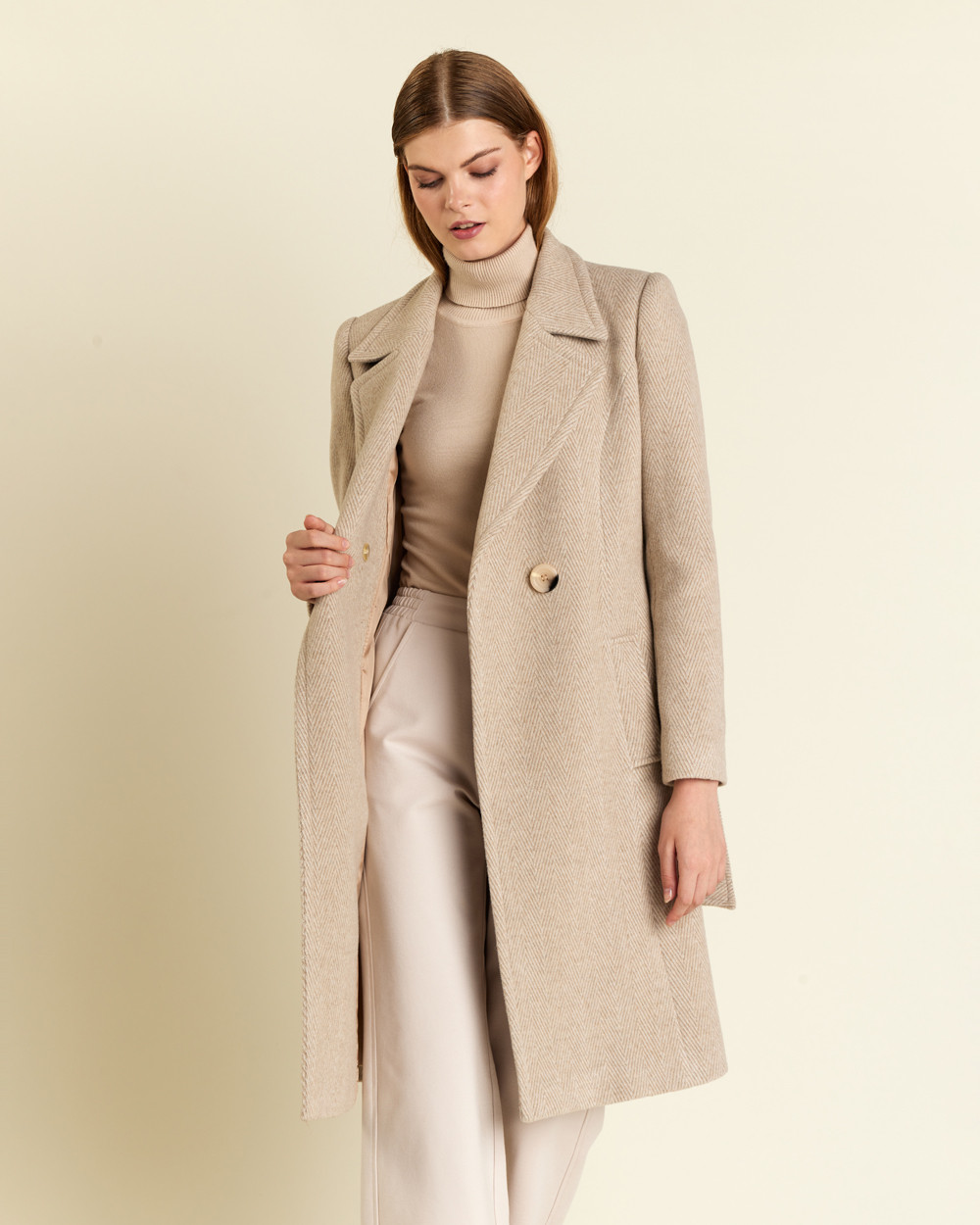 Παλτό σταυρωτό wool blend