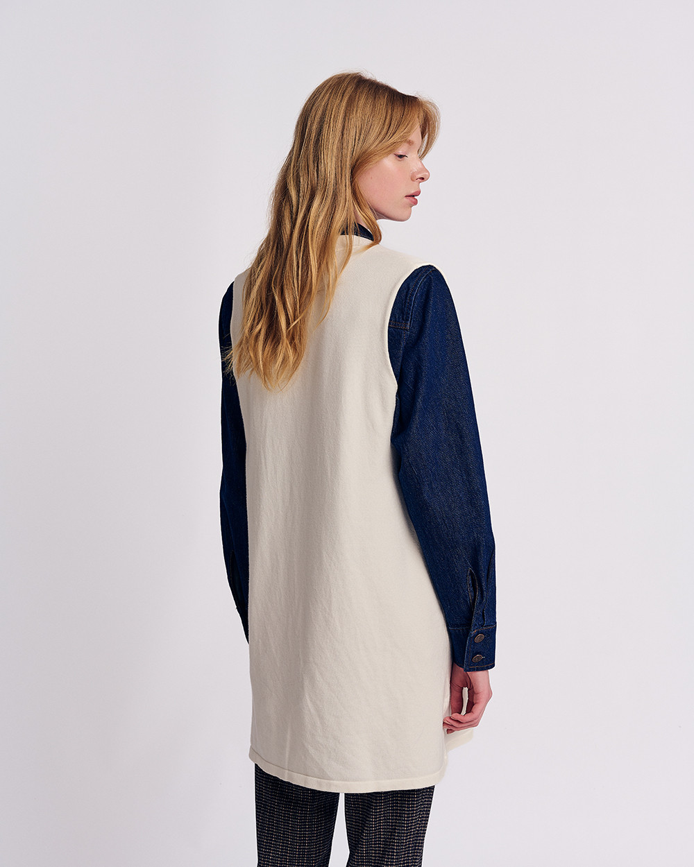 Πλεκτή ζακέτα μακριά αμάνικη