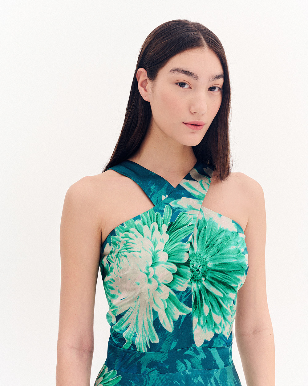 Φόρεμα μακρύ floral satin