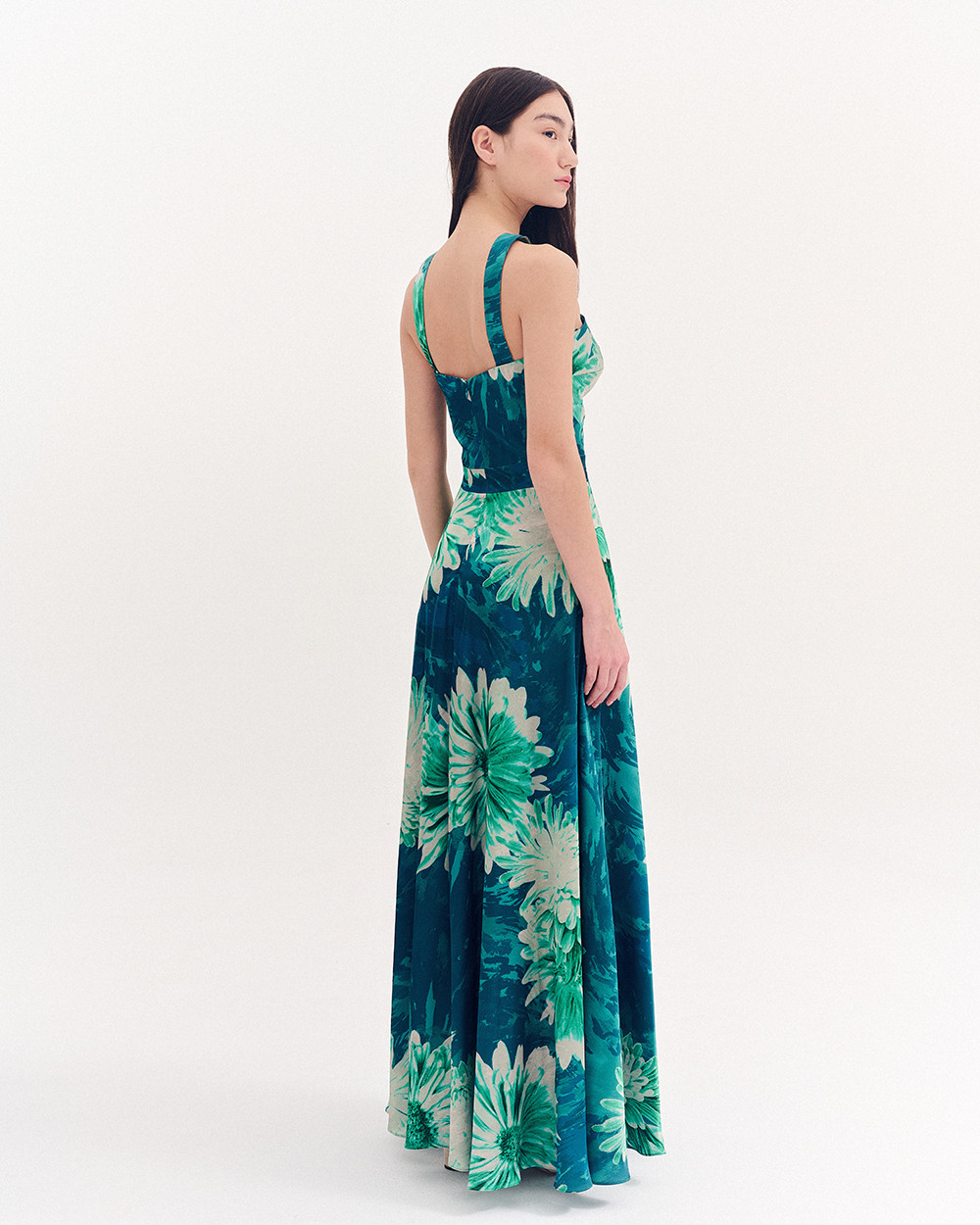 Φόρεμα μακρύ floral satin