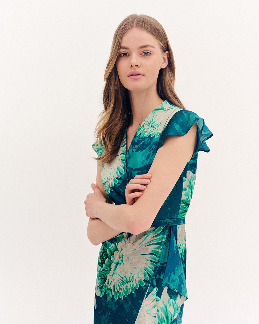Φόρεμα midi floral satin