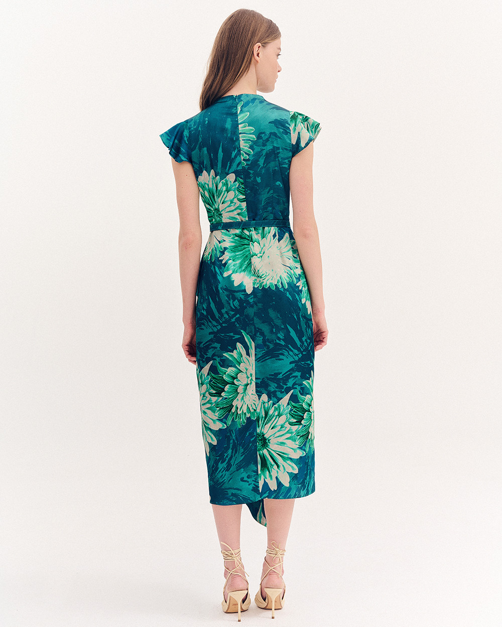 Φόρεμα midi floral satin
