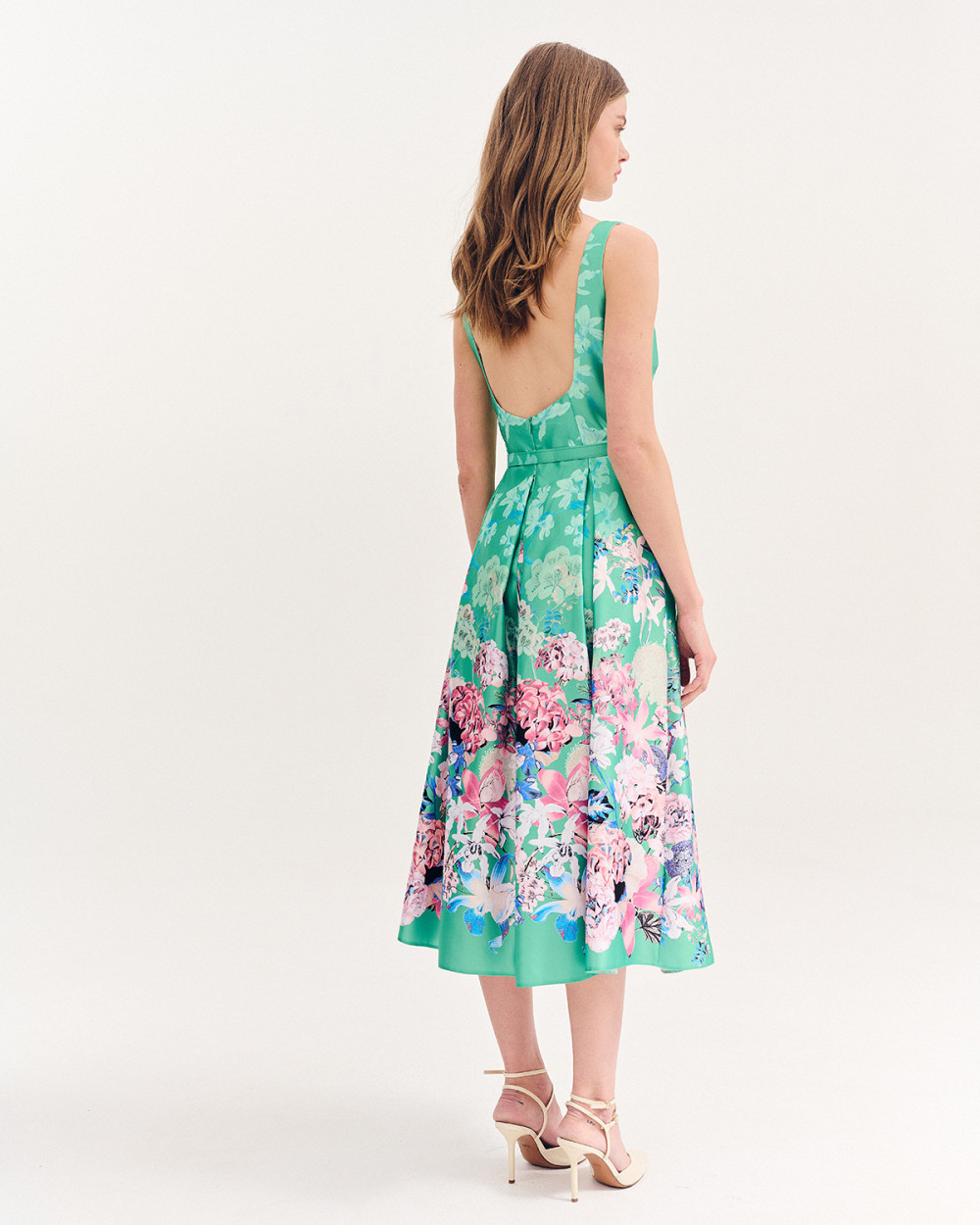 Φόρεμα satin floral midi