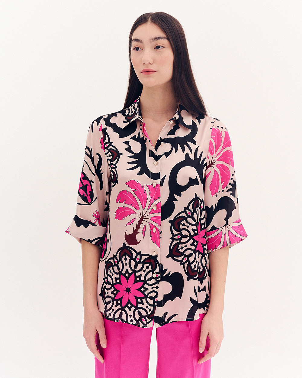 Πουκάμισο satin floral