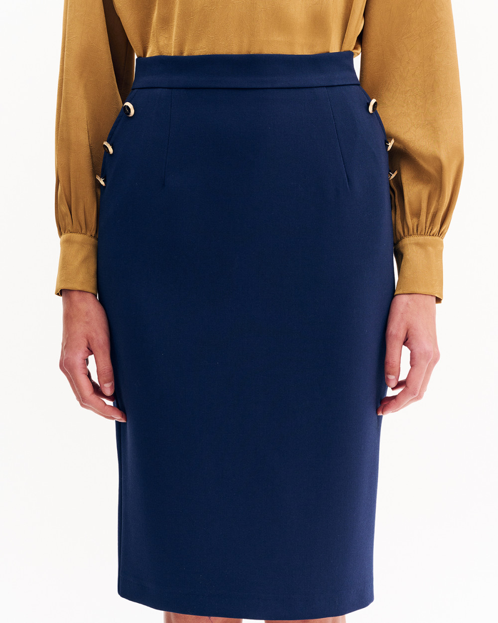 Φούστα pencil με κουμπιά