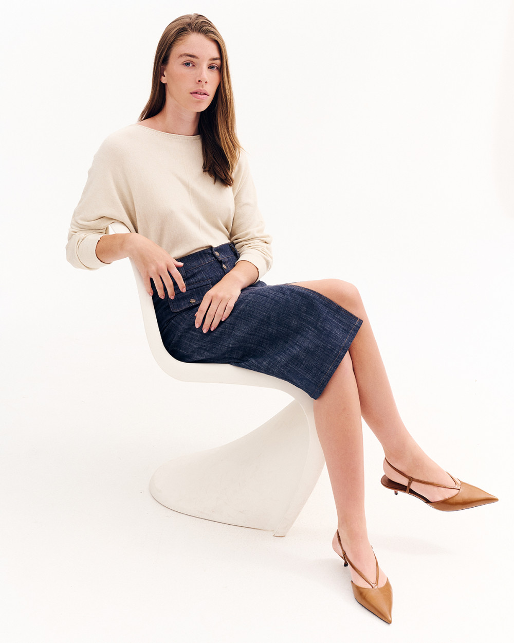 Φούστα pencil ψηλόμεση  τζιν