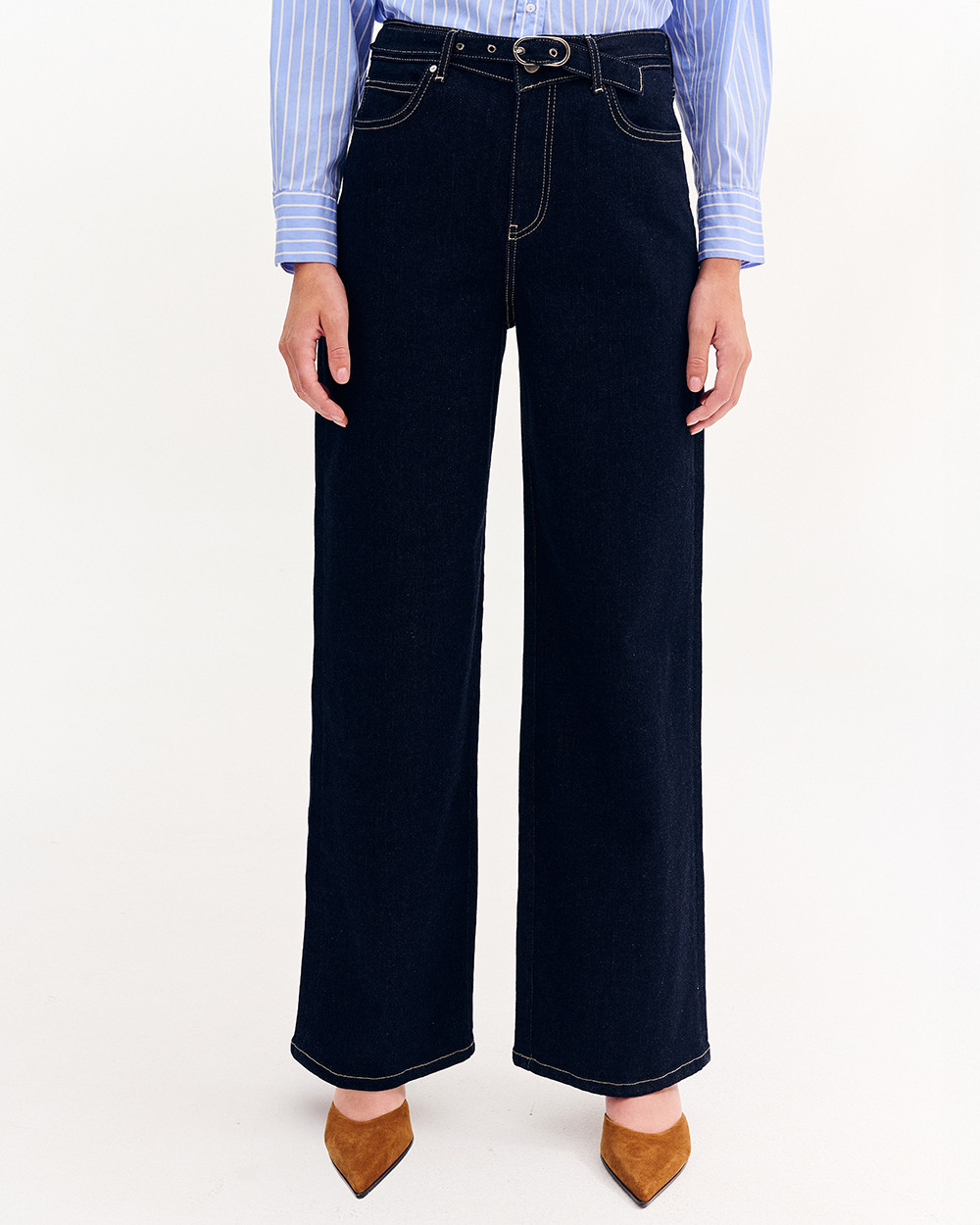 Παντελόνι τζιν ισόφαρδο με ζώνη