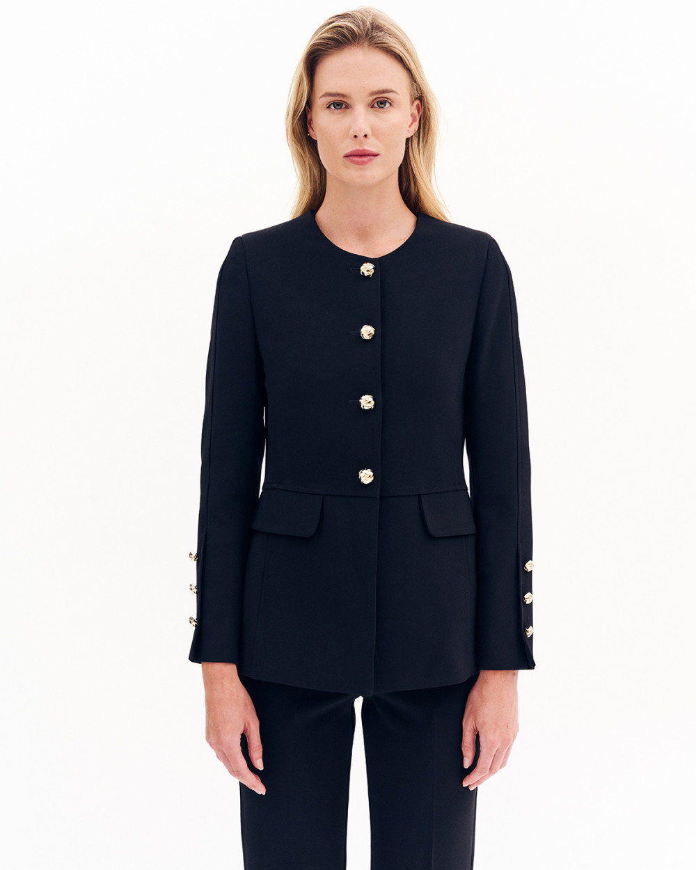 Σακάκι με στρογγυλή λαιμόκοψη μεσάτο