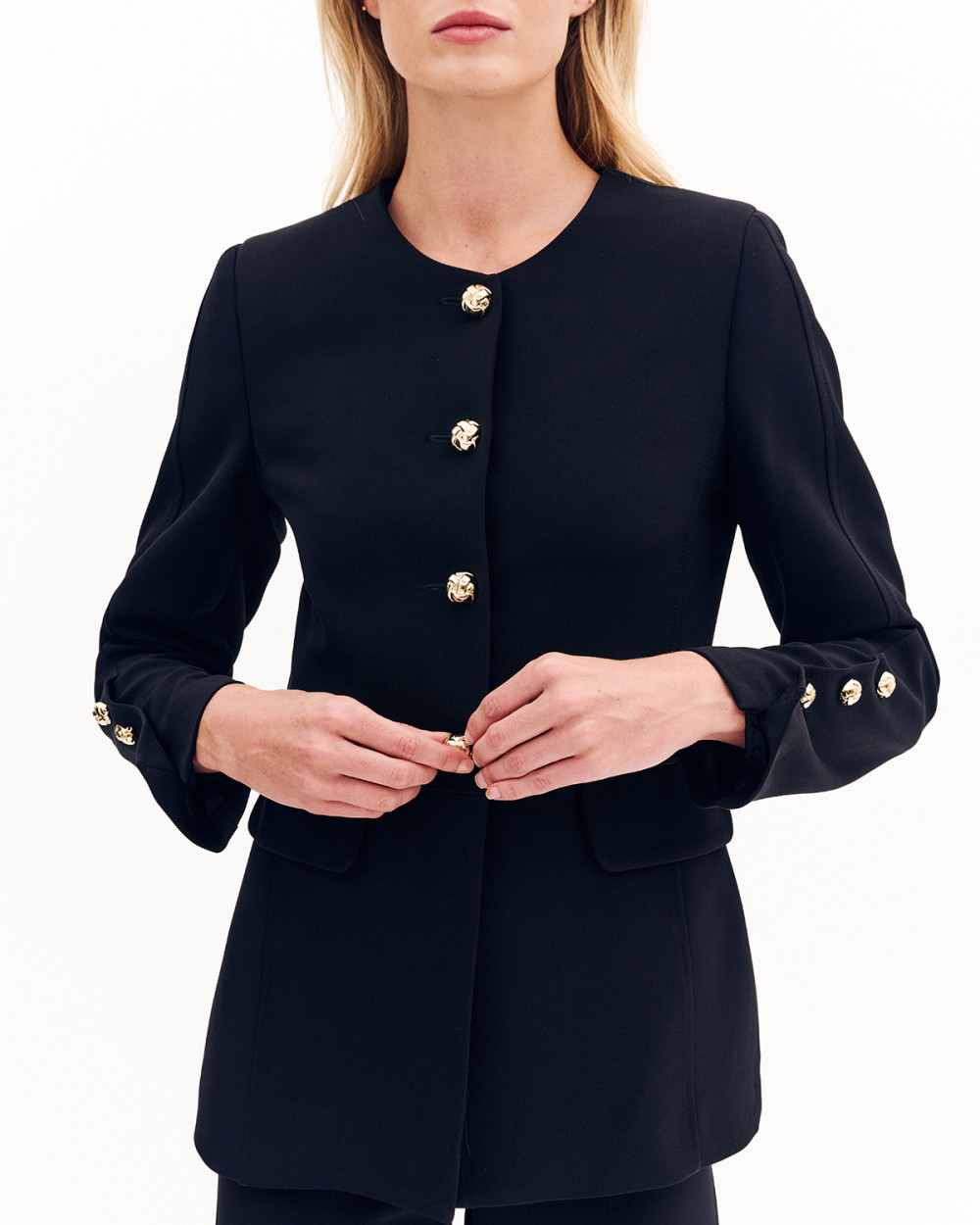 Σακάκι με στρογγυλή λαιμόκοψη μεσάτο