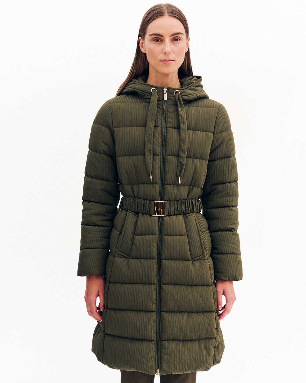 Μπουφάν με κουκούλα και ζώνη