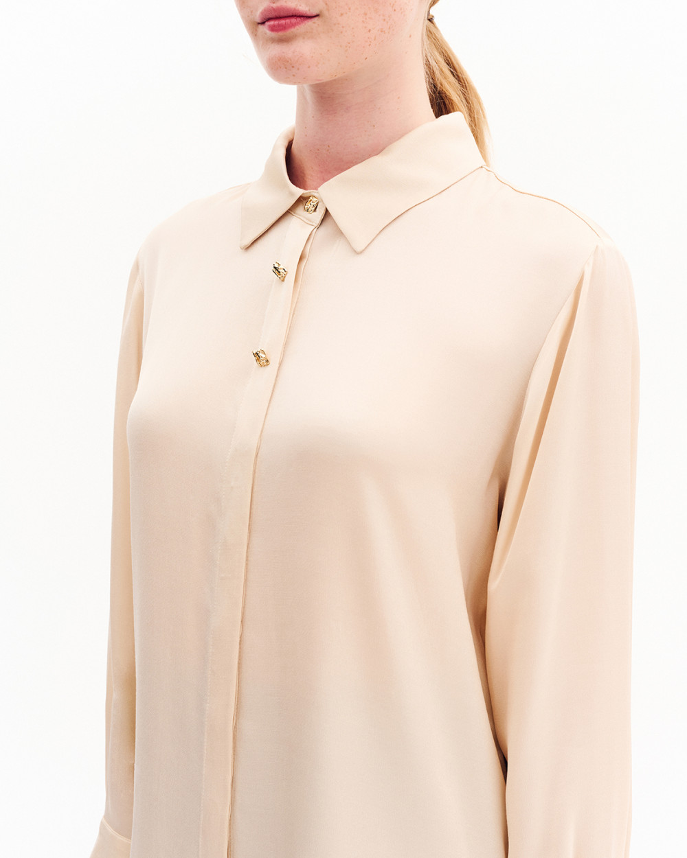 Πουκάμισο satin με χρυσά κουμπιά