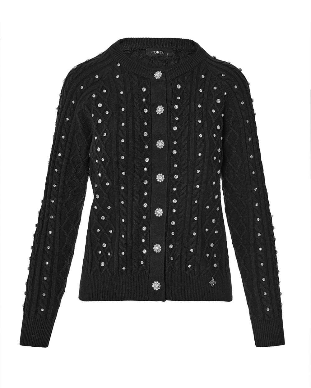 Πλεκτή ζακέτα με strass