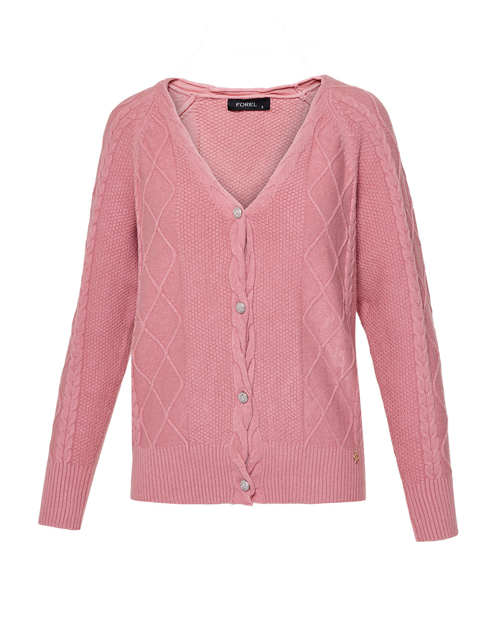 Πλεκτή ζακέτα με strass κουμπιά