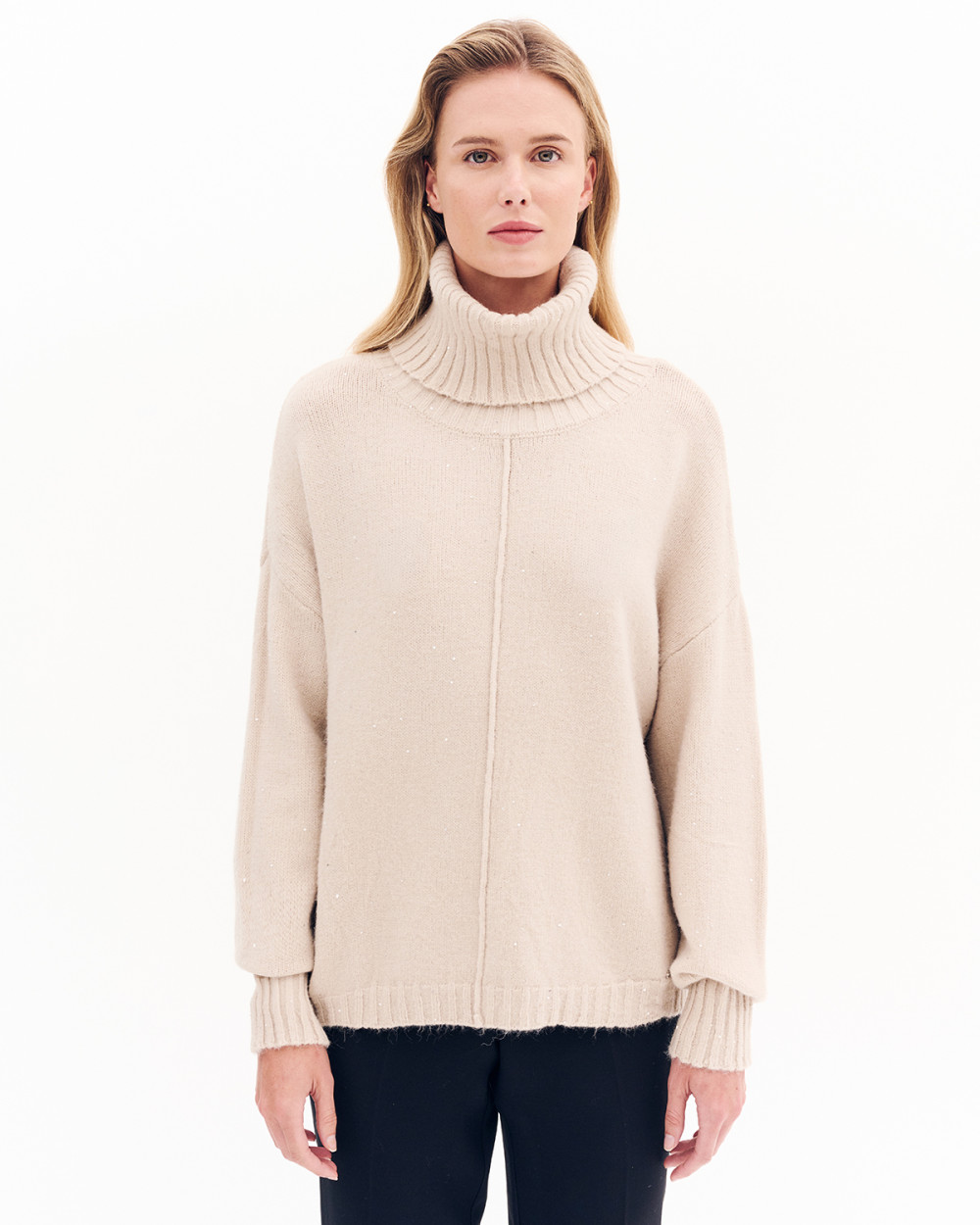 Πλεκτό ζιβάγκο με λεπτή παγιέτα