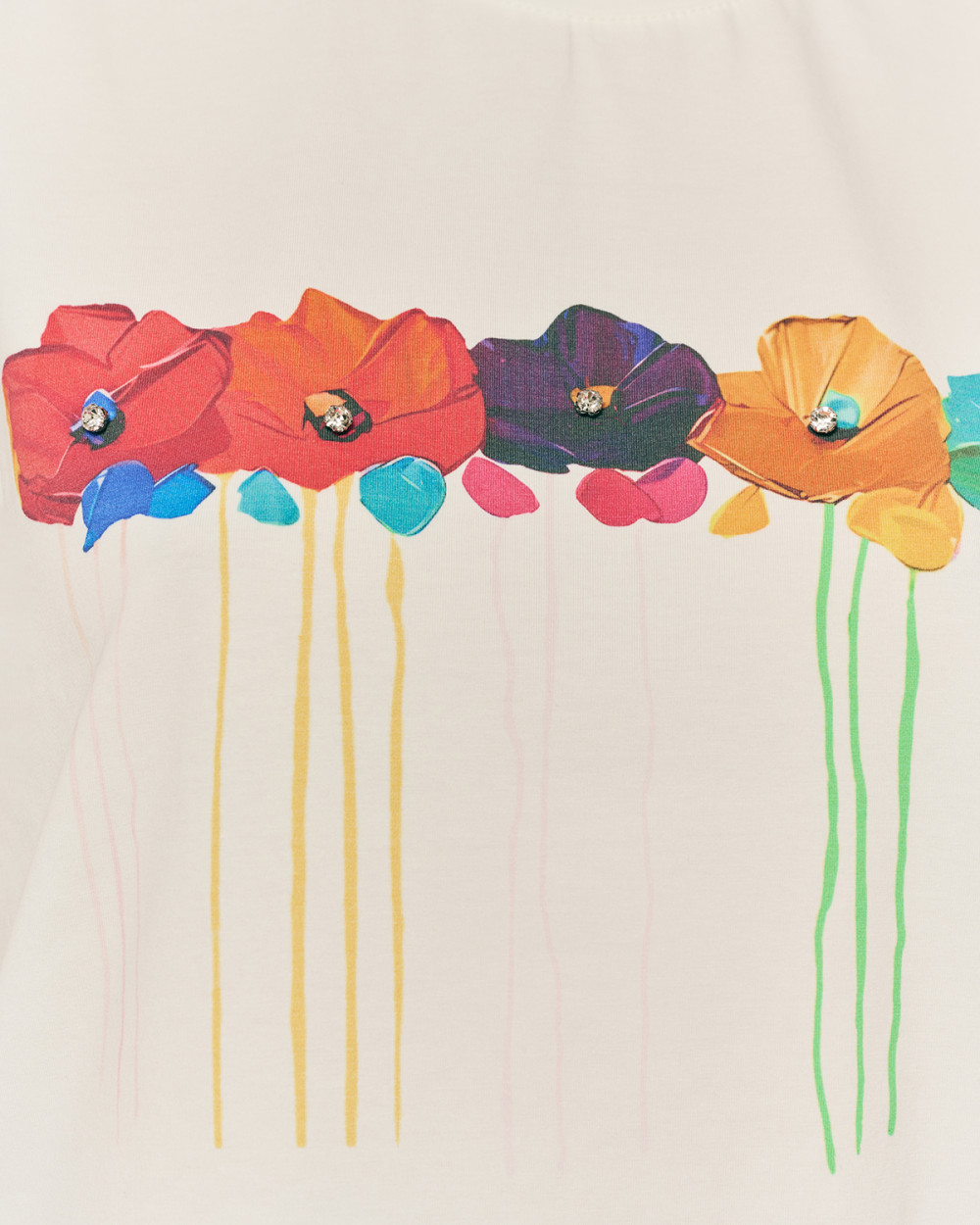 Μπλούζα βαμβακερή με κοφτό μανίκι