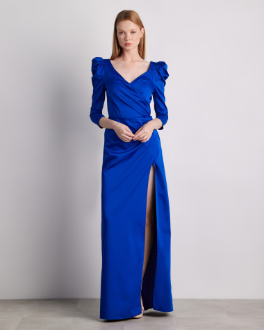 Φόρεμα maxi αμπιγιέ με σκίσιμο