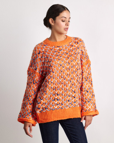 Πλεκτό με φαρδύ μανίκι