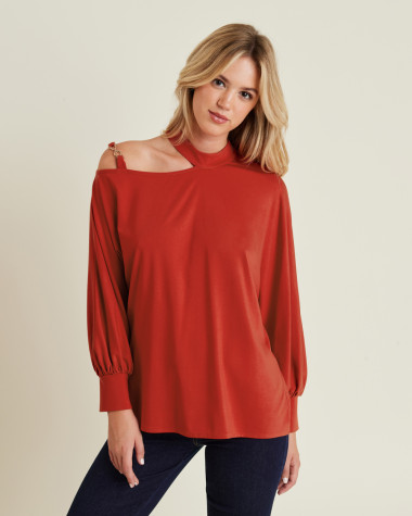 Μπλούζα με άνοιγμα στον ώμο