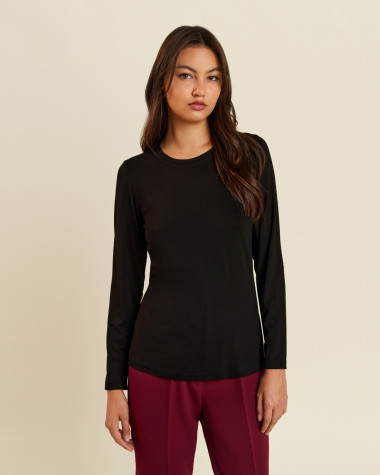 Μπλούζα basic με στρογγυλή λαιμόκοψη