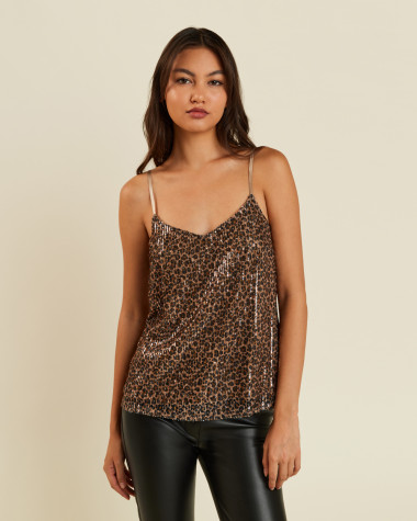 Τοπ παγιέτα animal print