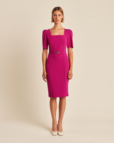 Φόρεμα pencil με κοντό μανίκι