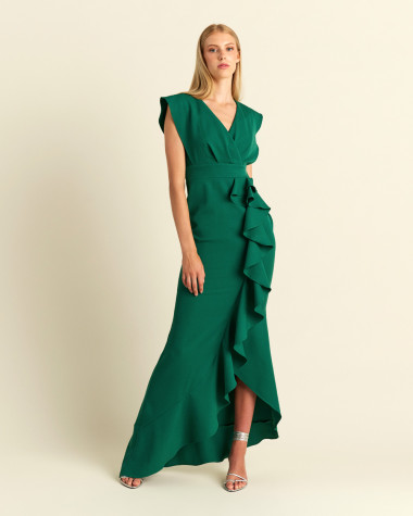 Φόρεμα maxi με βολάν