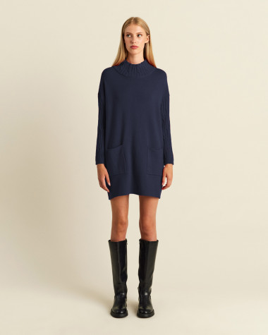 Πλεκτή μπλούζα oversized με τσέπες