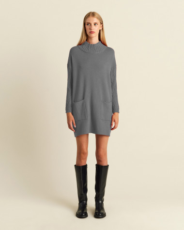 Πλεκτή μπλούζα oversized με τσέπες