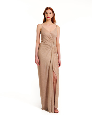 Φόρεμα αμπιγιέ lurex maxi