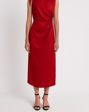 Φόρεμα στενό satin midi