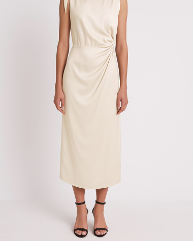 Φόρεμα στενό satin midi