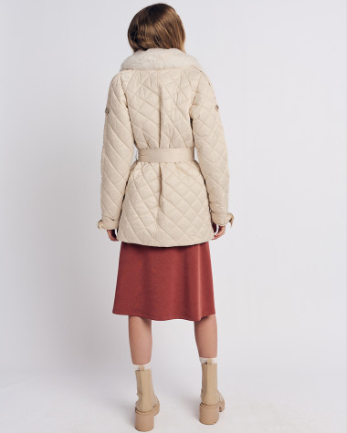 Μπουφάν καπιτονέ με γούνα