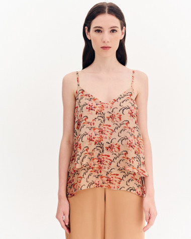 Τοπ floral με βολάν