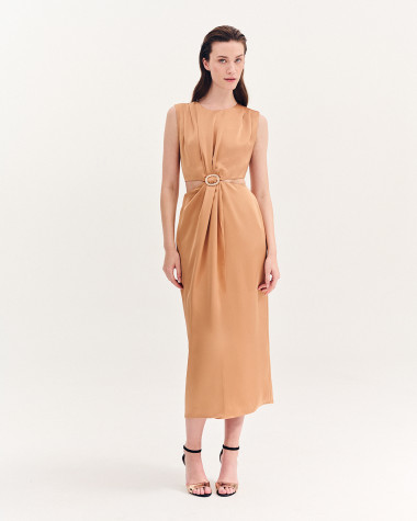 Φόρεμα satin με strass