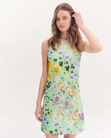 Φόρεμα floral με παρτούς ώμους