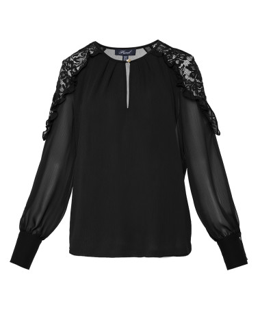 Μπλούζα με δαντέλα στους ώμους