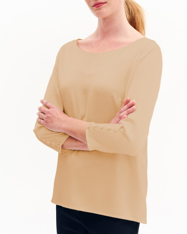 Μπλούζα satin με τρουακάρ μανίκι